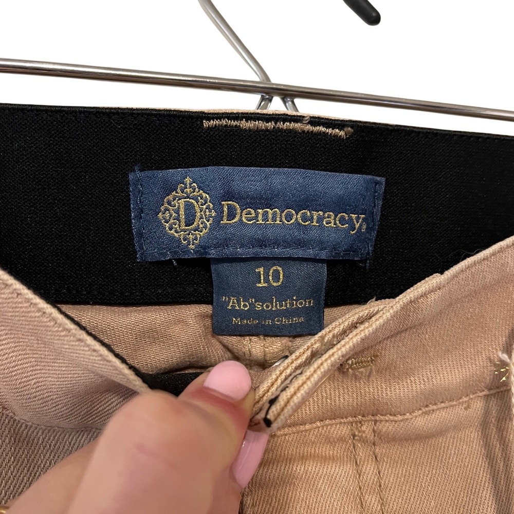 NWT Democracy Ab-solution High Rise Wide Leg Pants Tan Khaki Women's Size 10 - Picture 4 of 11